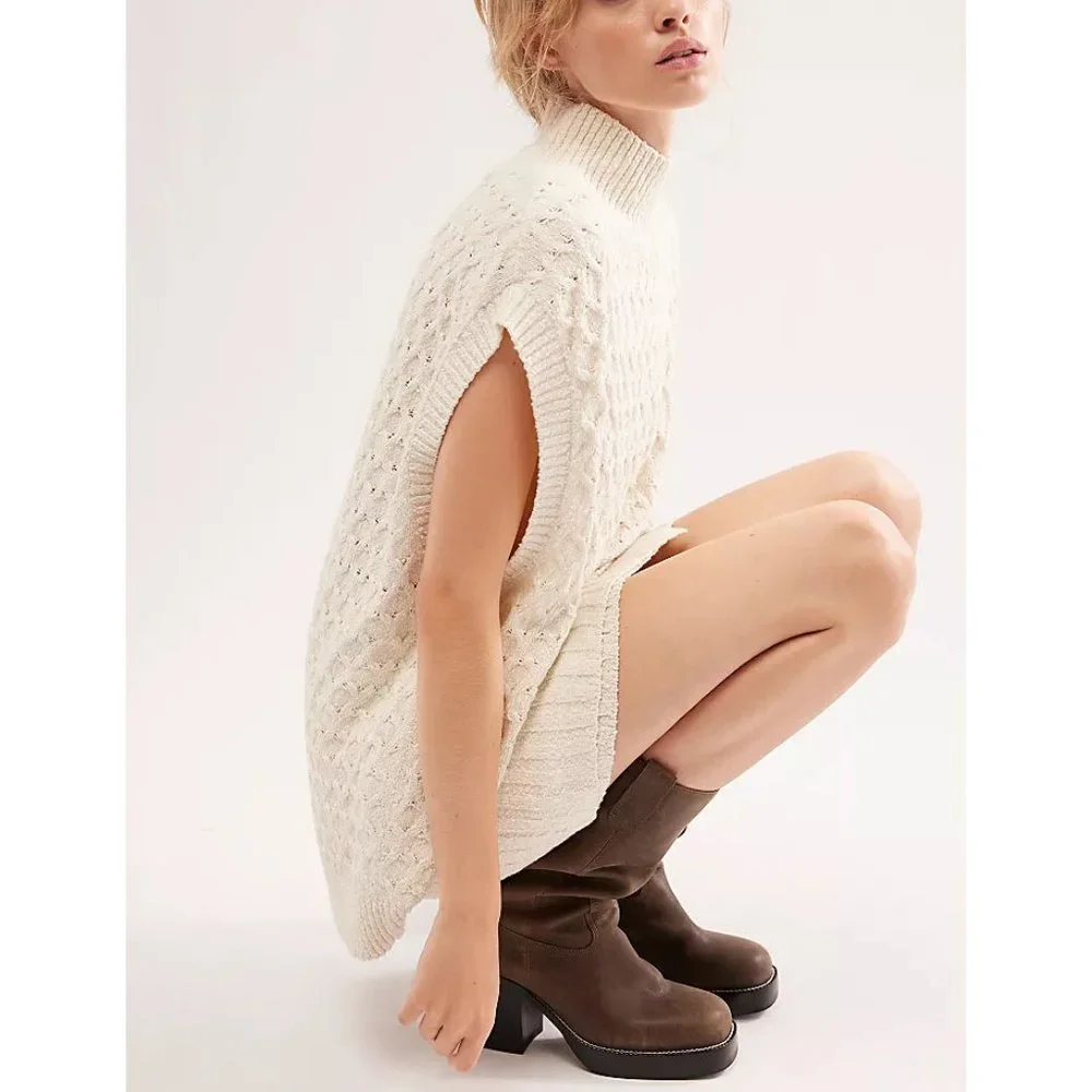 Free People Cream Textured Sweater & Mini Skirt Set - Picture 4 of 10